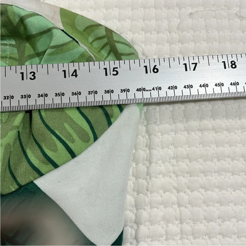 Belle Epoque Tropical Leaf Print Fit & Flare Size M Green White Summer Sundress - Picture 4 of 12